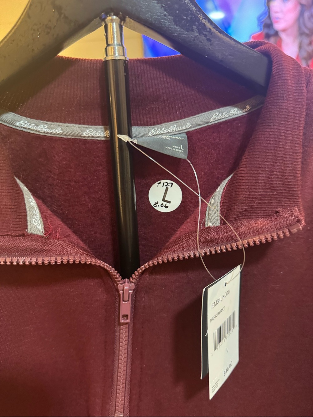 Eddie Bauer Men's Zip-Up Sweater - Burgundy